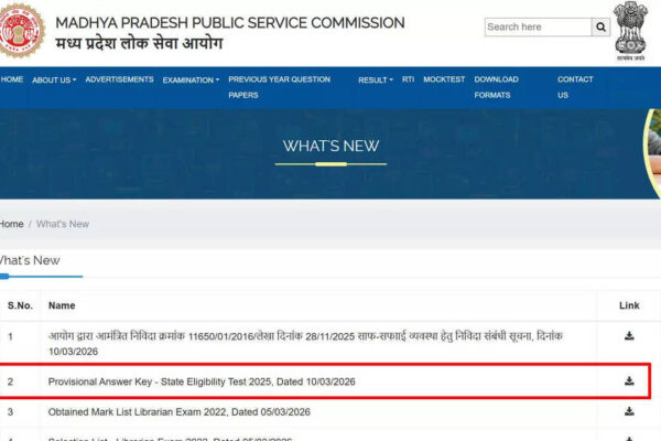 Mp Set Answer Key 2026: MP SET 2026 provisional answer key released by MPPSC; candidates can download response sheet PDF here