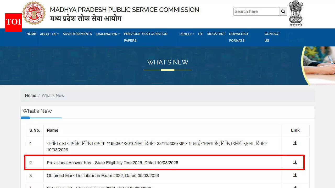 Mp Set Answer Key 2026: MP SET 2026 provisional answer key released by MPPSC; candidates can download response sheet PDF here