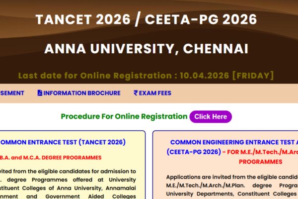 Anna University to begin TANCET, CEETA-PG 2026 registration on this date: Check steps to apply and key details