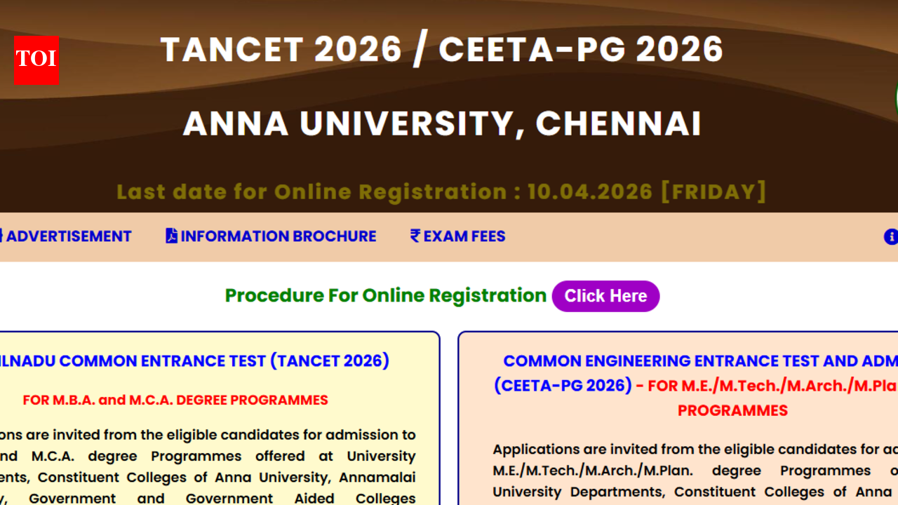 Anna University to begin TANCET, CEETA-PG 2026 registration on this date: Check steps to apply and key details