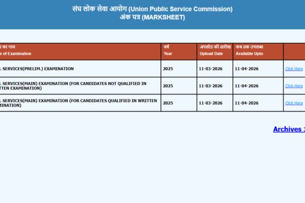 UPSC Civil Services Examination Marksheet 2025 released: Direct link to download, more details here |