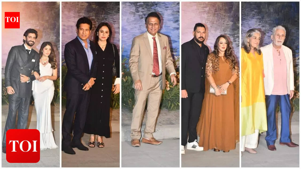 Sachin Tendulkar, Sunil Gavaskar, Yuvraj Singh, Naseeruddin Shah and others attend Gaurav Kapur–Kritika Kamra’s wedding reception | Hindi Movie News