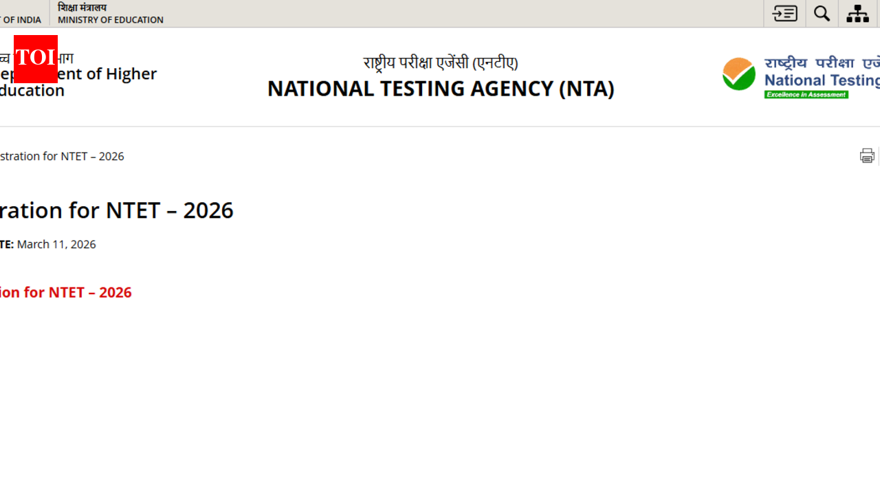 NTET 2026 registration begins, applications open till April 2: Direct link to apply here |