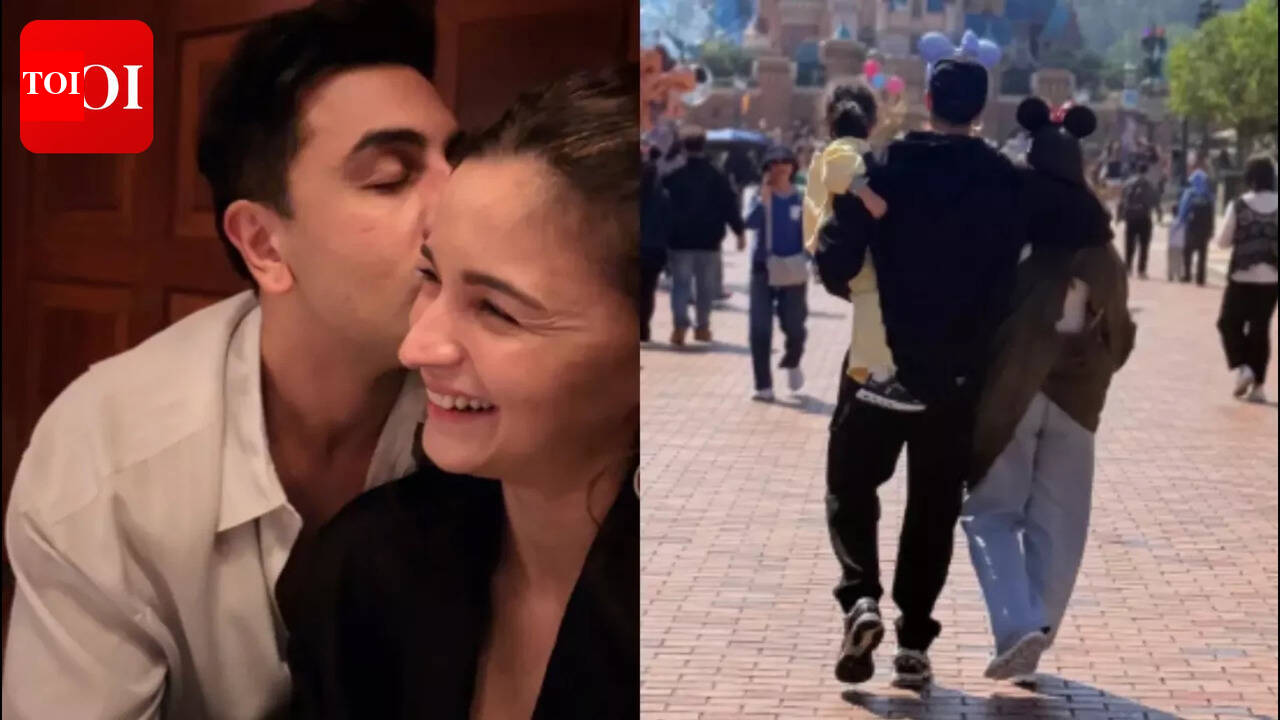 Ranbir Kapoor kisses Alia Bhatt in intimate click from birthday celebrations; couple spends weekend with daughter Raha at Disneyland - PICS |