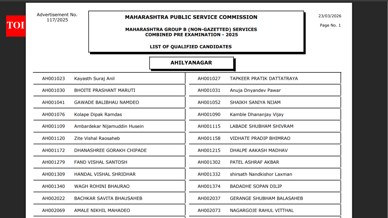 MPSC Group B result released at mpsc.gov.in: Direct link to download scorecards here