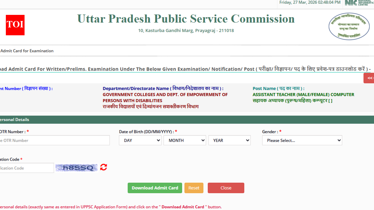 UPPSC LT Grade Teacher exam 2026 admit card released: Direct link to download hall ticket here