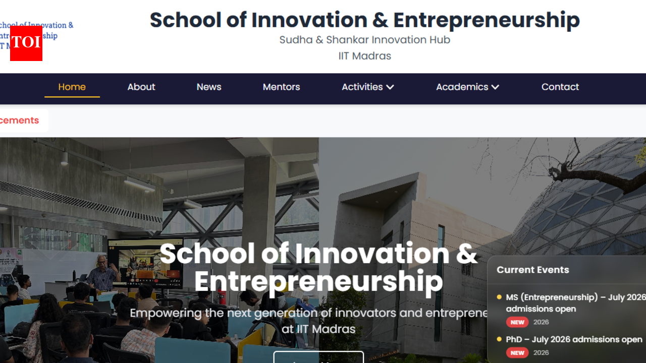 IIT Madras MS Entrepreneurship programme 2026: Applications close on March 30; check who can apply, direct link here