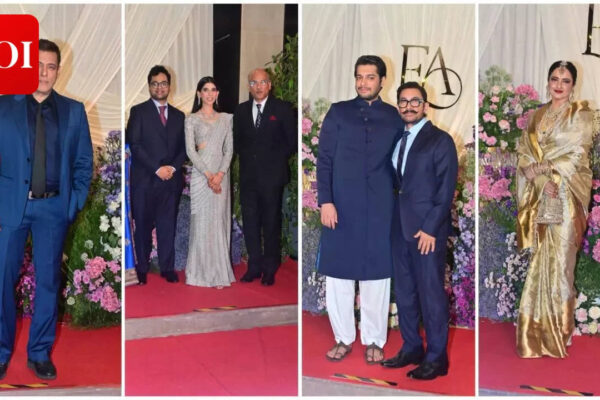 Salman Khan, Aamir Khan, Rekha attend Sooraj Barjatya’s daughter Eesha’s grand wedding reception in Mumbai |