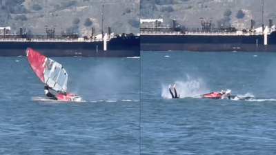 Watch video: Windsurfer hits whale in ‘unbelievable’ mid-ride moment caught on camera