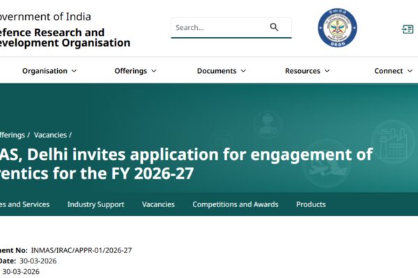 DRDO INMAS Apprentice Recruitment 2026: Apply for graduate, diploma training posts, direct link here