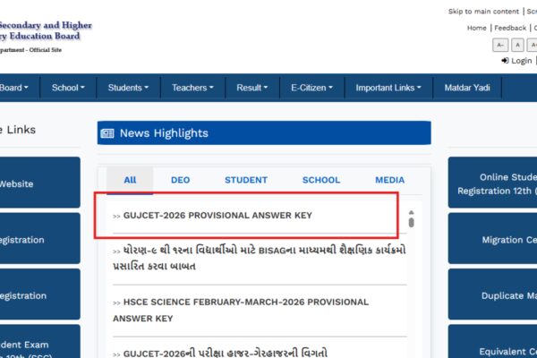 GUJCET 2026 answer key released at gseb.org: Check direct link, steps to raise objections here