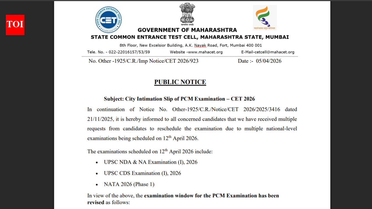 Maharashtra CET 2026 schedule revised: Check complete details here