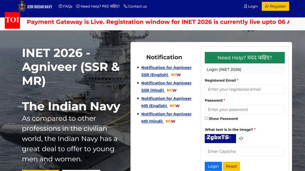 Joinindiannavy.Gov.In: Indian Navy Agniveer SSR, MR and SSR medical recruitment application closes today for 2027 batches; apply here