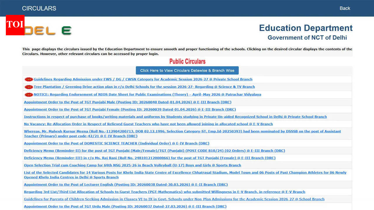 Delhi Ews Result 2026: Delhi EWS admission 2026 results declared at edudel.nic.in, verification process begins
