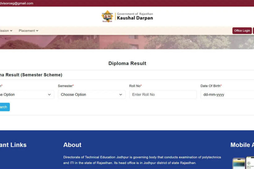 Bter Result 2026: BTER declares diploma engineering third semester result out at techedu.rajasthan.gov.in for November 2025 session