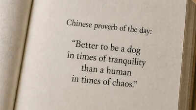 “Better to be a dog in times of tranquility than a human in times of chaos.”