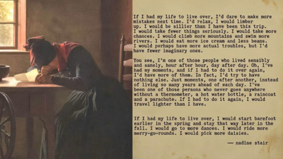 “If I had my life to live over", an 85-year-old woman wrote to her younger self and her words are a quiet wake-up call
