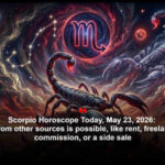 Scorpio Horoscope Today, May 23, 2026: Income from other sources is possible, like rent, freelance work, commission, or a side sale