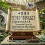 Chinese proverb of the day: “You cannot prevent the birds of sadness from passing over your head, but you can prevent their...” |