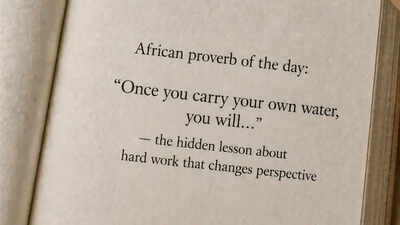 African proverb of the day: “Once you carry your own water, you will…” — the hidden lesson about hard work that changes perspective