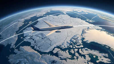 Why do you see flights over the Arctic but almost never over Antarctica?