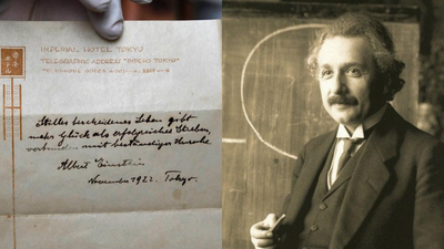Albert Einstein’s theory of happiness: He had no cash for a tip, so he gave a note instead which sold for $1.56 million