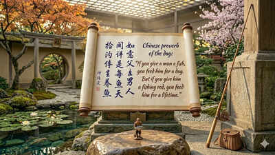 Chinese proverb of the day: “If you give a man a fish, you feed him for a day. But if you give him a fishing rod…” — what it really says about help, independence, and long-term thinking