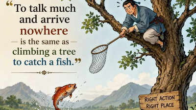 Chinese proverb of the day: “To talk much and arrive nowhere is the same as...” |
