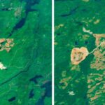 A Canadian lake shaped like a giant emoji suddenly vanished, satellites captured the moment