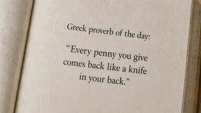 Greek proverb of the day: “Every penny you give comes back like a knife in your back.”