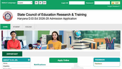 Haryana D.El.Ed. admissions 2026 registration closes today for diploma education course; apply here