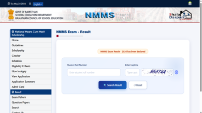 NMMS Rajasthan result 2026 released at rajshaladarpan.rajasthan.gov.in; direct link to download here