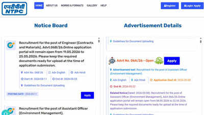NTPC Recruitment 2026: Apply online for assistant officer and engineer posts at careers.ntpc.co.in