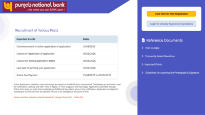 PNB recruitment 2026: Registration ends tomorrow for Officer posts; check selection process and direct link to apply