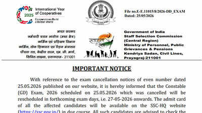 SSC GD Constable 2026 exam cancelled at overcrowded centres, rescheduled from May 27; check official notice here