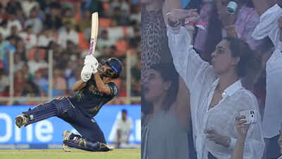 IPL 2026 | Last-over drama! Ashish Nehra's wife's wild celebration goes viral after Gujarat Titans beat Punjab Kings - WATCH