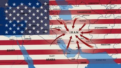 Trump’s cryptic Gulf map with red arrows at Iran sparks fresh war fears