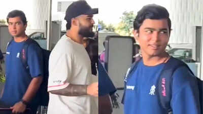 IPL 2026: Vaibhav Sooryavanshi gives captain Riyan Parag an 'awkward' stare after 'hum nahi hai flim star' remark - Watch