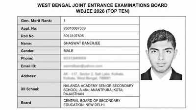 WBJEE 2026 results out: Shabwat Banerjee tops— Check  list of top 10 rank holders
