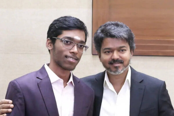 Watch: Rs 50 lakh reward! Tamil Nadu CM Vijay plays chess with Norway Chess champion R Praggnanandhaa | Chess News