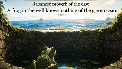 Japanese proverb of the day: "A frog in the well knows nothing of the great ocean" |