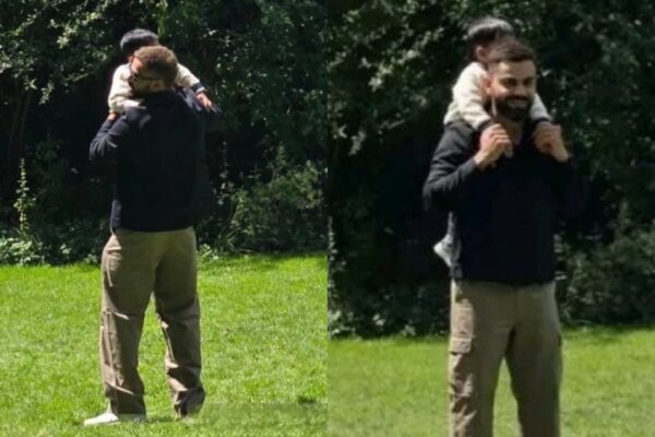 Virat Kohli spotted giving Akaay a piggyback ride during secret family outing: See pics | Off the field News