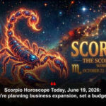 Scorpio Horoscope Today, June 19, 2026: If you're planning business expansion, set a budget first