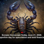 Scorpio Horoscope Today, June 21, 2026: This is a supportive day for speculation and bold financial movement