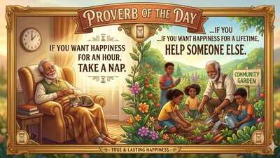 Proverb of the day: "If you want happiness for an hour, take a nap. If you want happiness for a lifetime…" - the simple secret to lasting happiness |