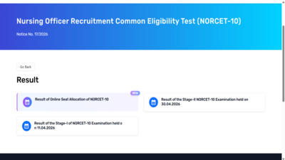 AIIMS NORCET 10 seat allotment result 2026 released at aiimsexams.ac.in, download merit list here