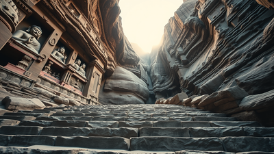 Ancient hidden passage in China showcases the pinnacle of Chinese rock art and a rare blend of three faiths