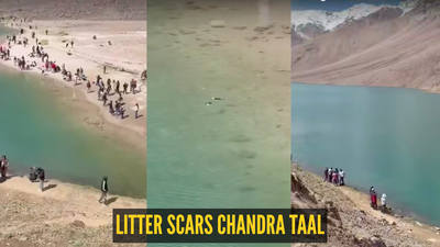 Chandra Taal: “Zabardasti ganda karne ki aadat hai logon ki…"; tourists turn Spiti’s Ramsar-listed Chandra Taal into a littering ground