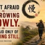Chinese proverb of the day: 'Be not afraid of growing slowly. Be afraid only of ... ' — a lesson on why slow progress always beats no progress