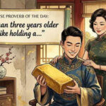 Chinese proverb of the day: “A woman three years older is like holding a...”